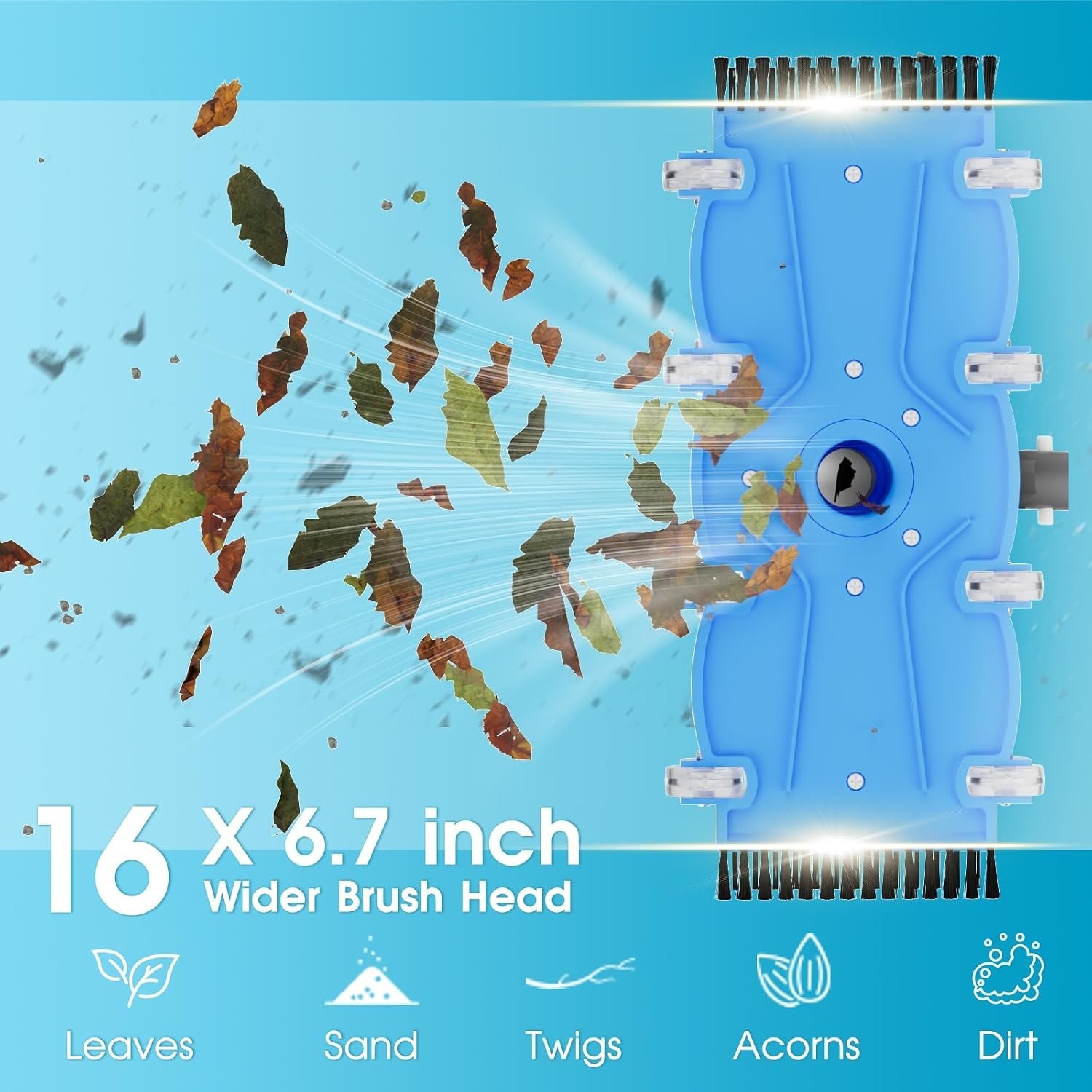 Swivel Handle 16in Pool Vacuum Head – Easy Connection and Gentle on Vinyl Lining