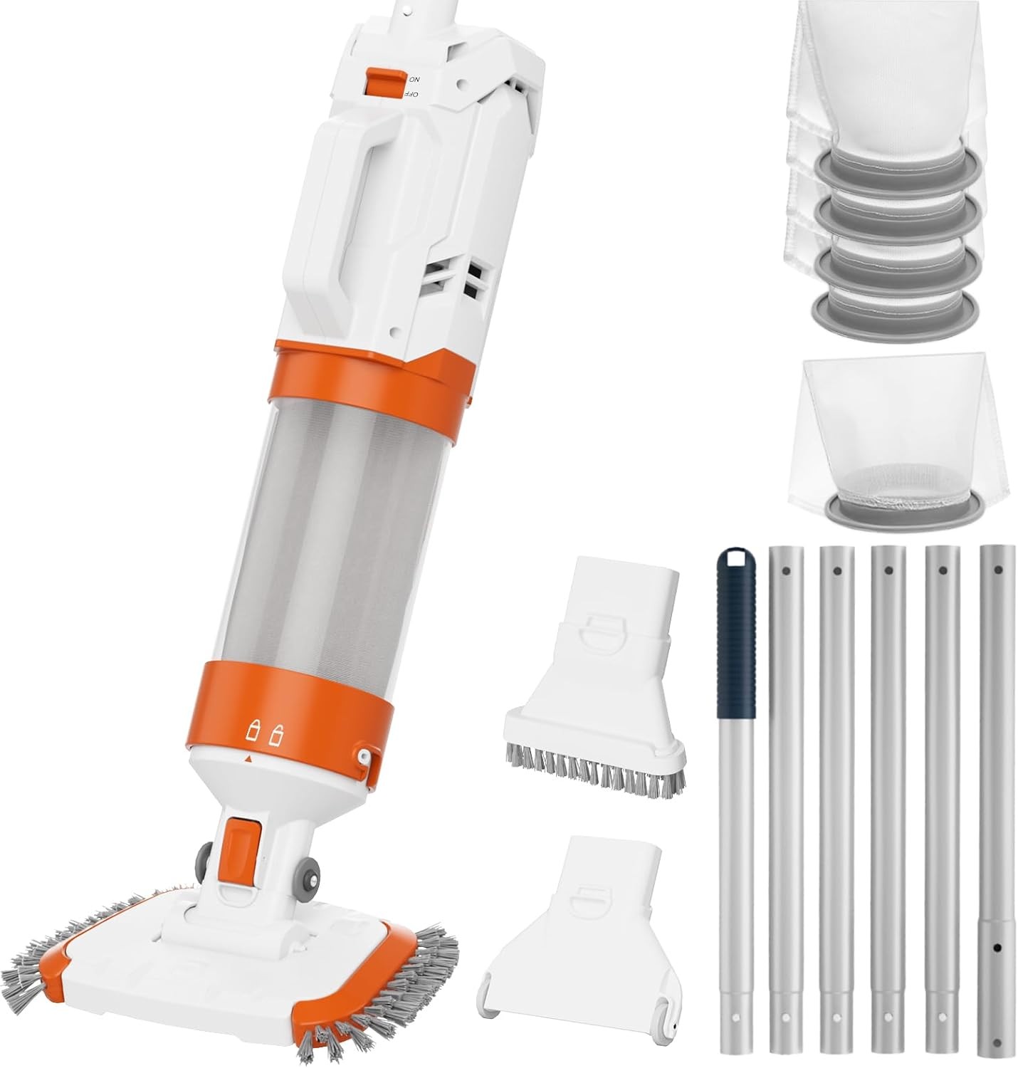 Cordless Pool Vacuum, 18.9GPM Powerful Suction, 100in, 1-Hour Runtime