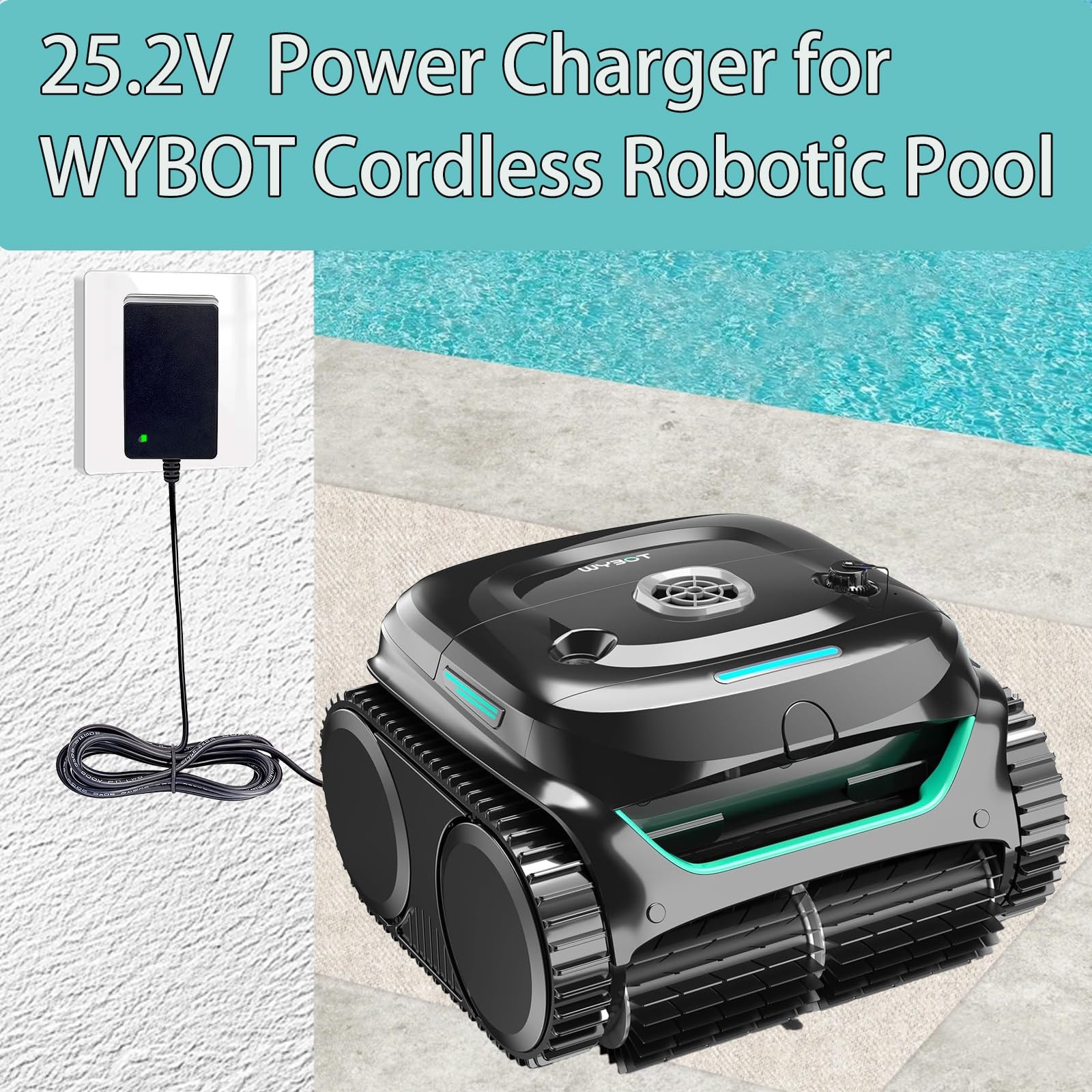 25.2V AC Adapter Power Charger for WYBOT Cordless Robotic Pool Vacuum