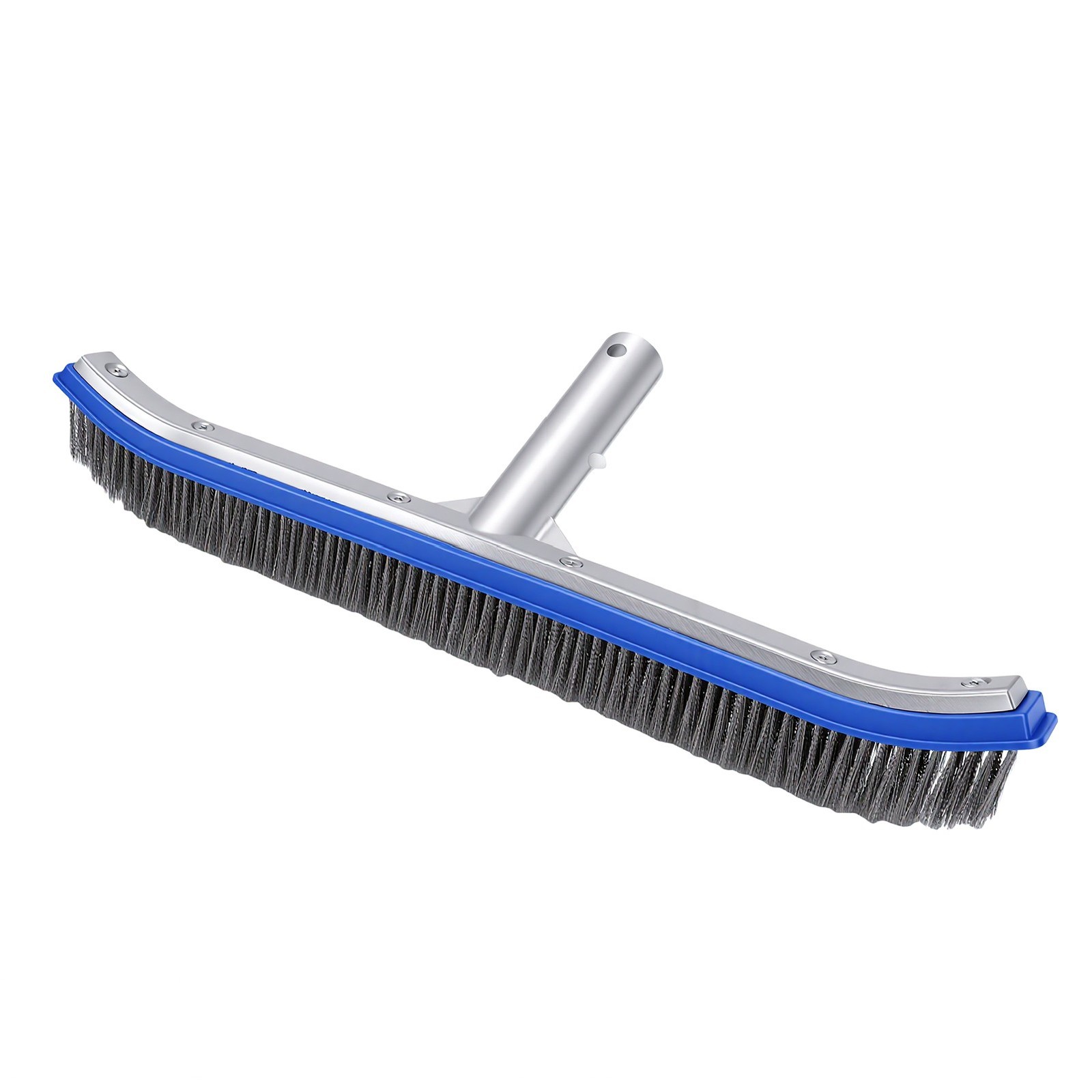18 Inch Wide Pool Brush Head Curved Ends Nylon Stainless Steel Wire Heavy Du NEW