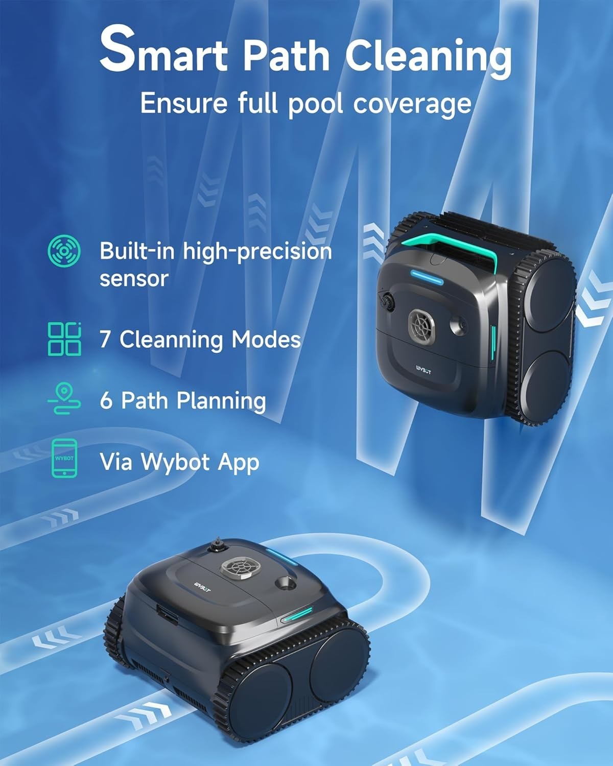 WYBOT C2 Robotic Pool Cleaner, Cordless Pool Vacuum for Inground Pools NEW
