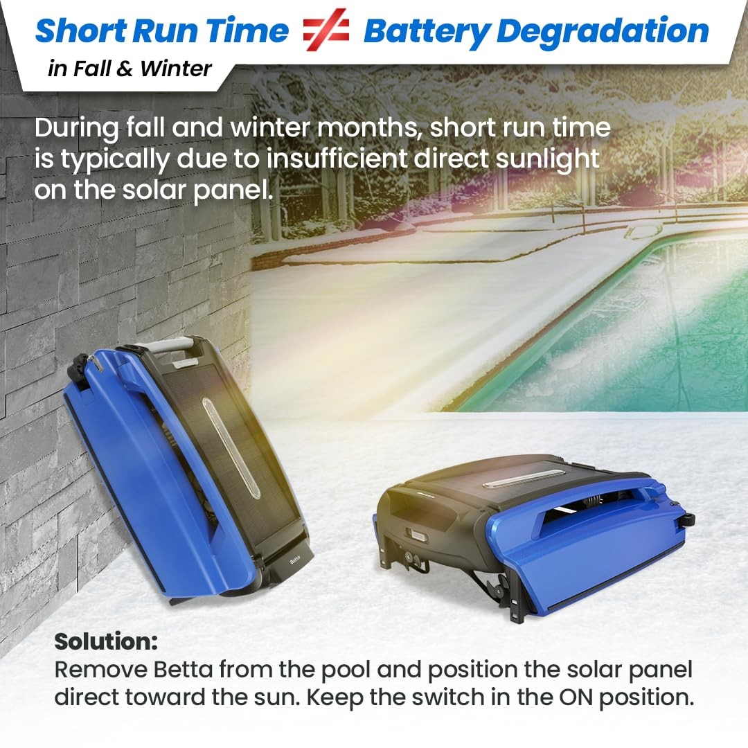24/7 Solar Powered Automatic Blue Robotic Pool Skimmer Cleaner Salt Chlorine