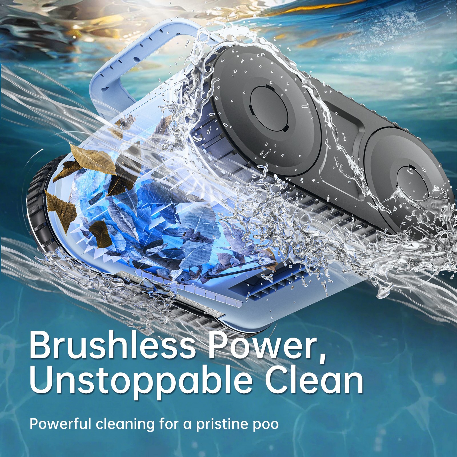 Seauto Smart Cordless Robotic Pool Vacuum Wall&Waterline Cleaning For All Pools