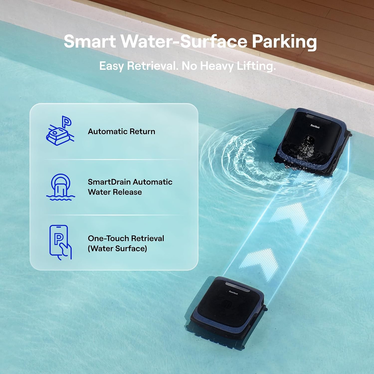 Beatbot Sora 70 Pool Vacuum Robot Top-to-Bottom Robotic Cleaning Smart Parking