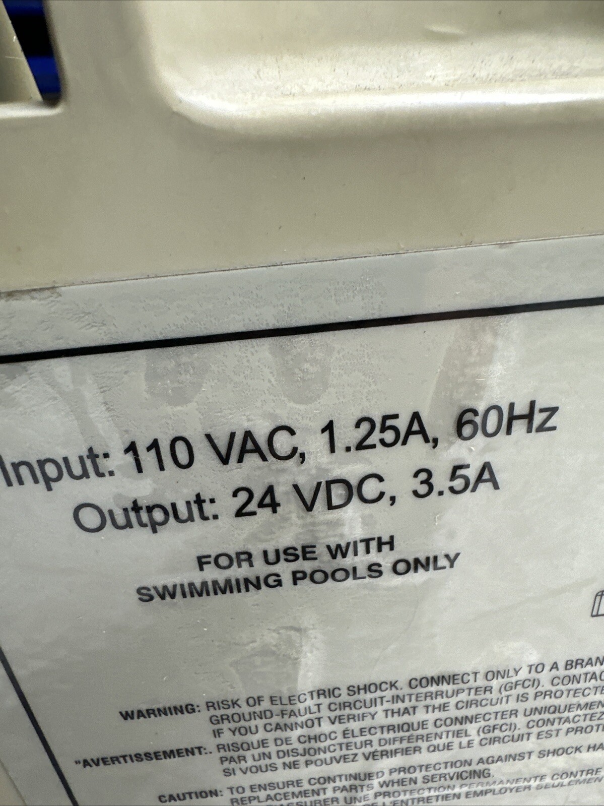 Hayward RCX97453 110V Power Supply with 5′ Cord DC voltage Sharkvac Quick Clean