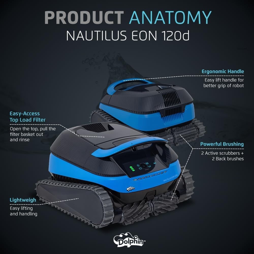 Dolphin Nautilus EON 120D Cordless WiFi Robotic Pool Cleaner 50FT