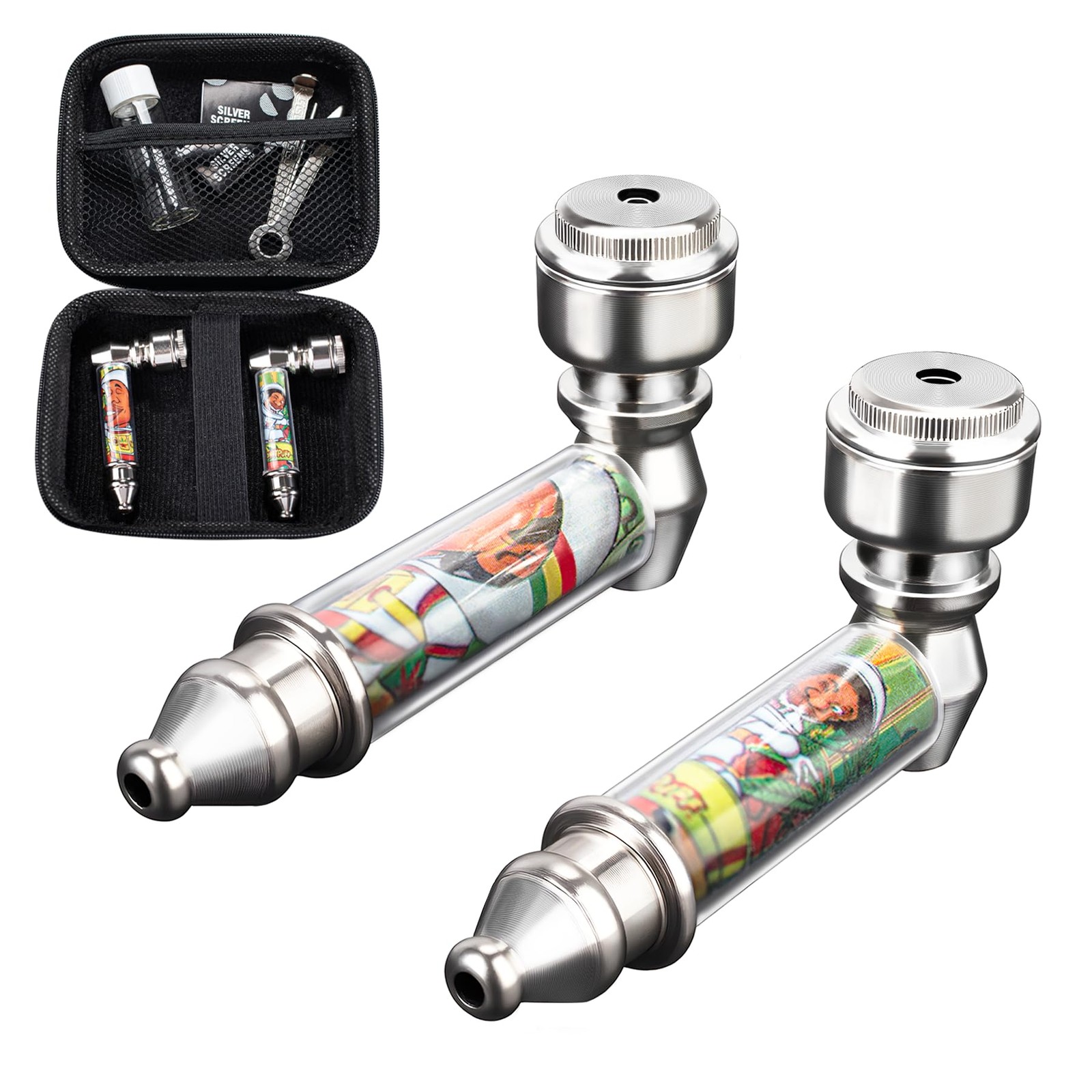 SPIPER Tobacco Pipe Set –Portable Detachable Smoking Pipe, Travel Metal