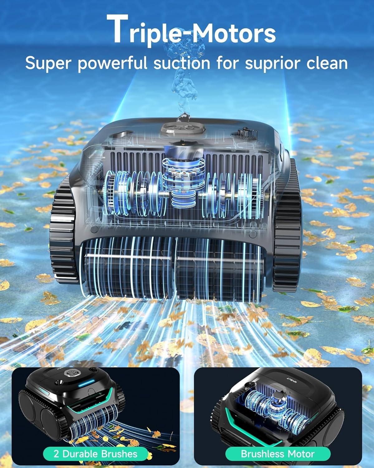 WYBOT C2 Robotic Pool Cleaner, Cordless Pool Vacuum for Inground Pools NEW