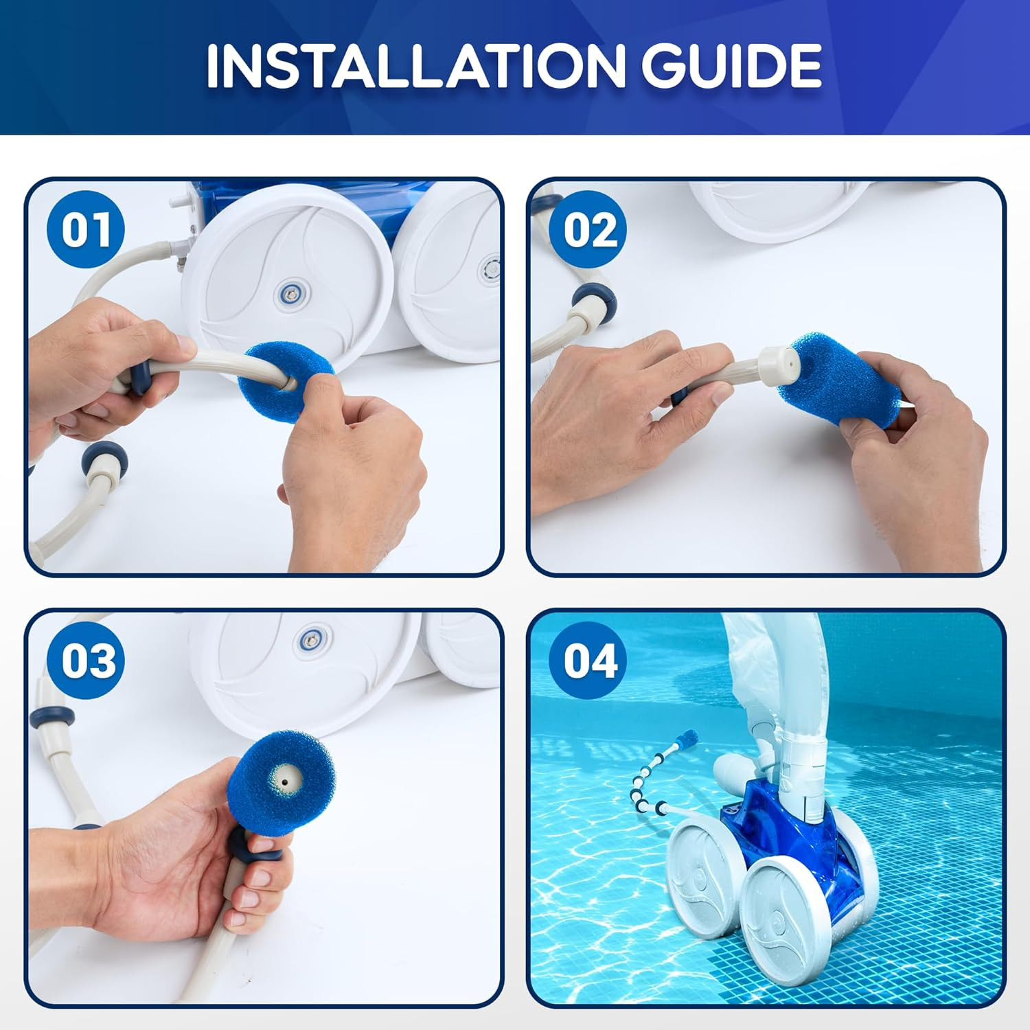 Polaris Pool Cleaner Parts – 12 Pack Sweep Hose Tail Scrubbers Replacement