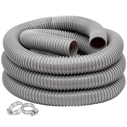 Dust Collection Hose 1.5 in × 10 ft Heavy Duty Flexible PVC 1.5in-10ft Gray