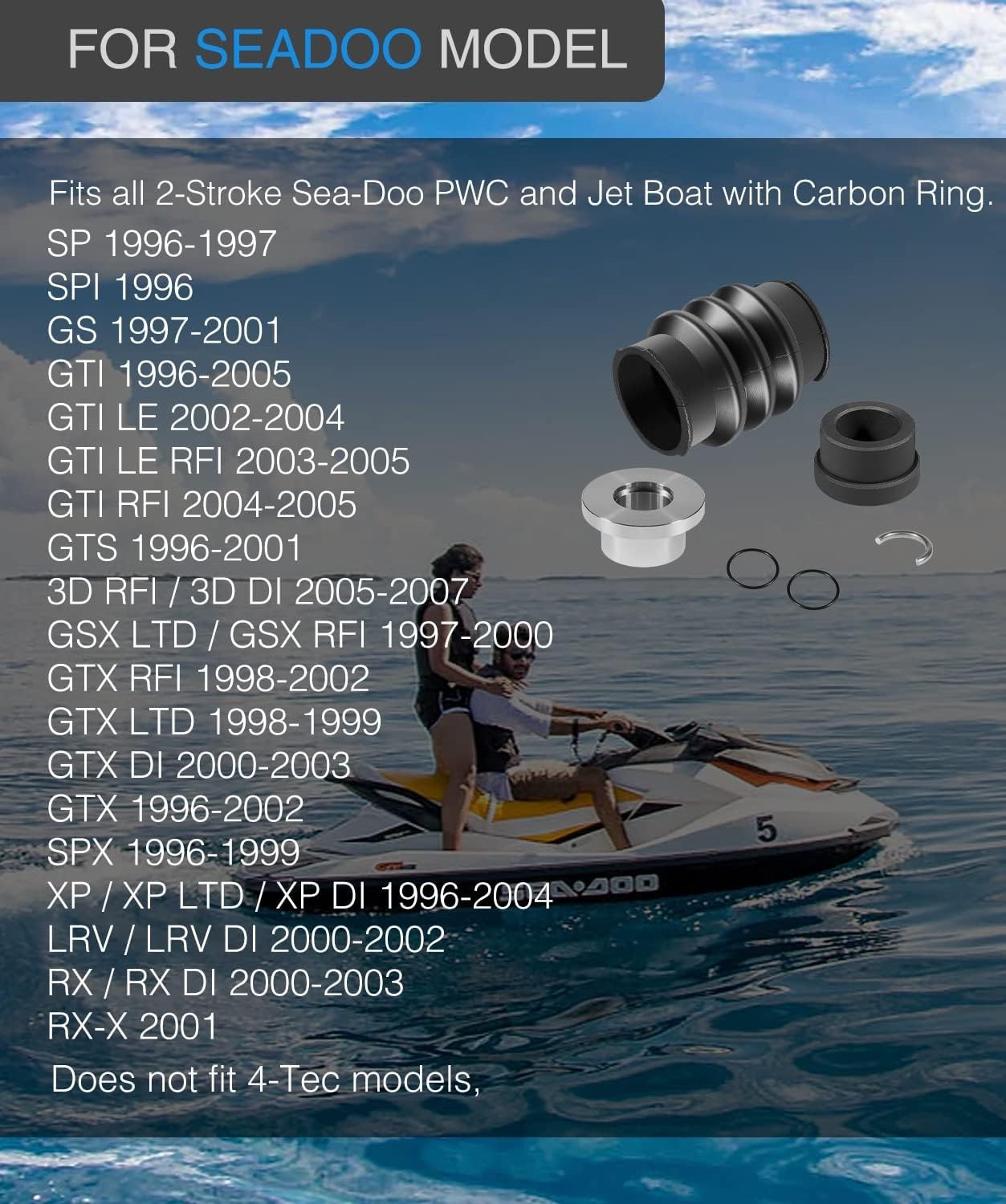 SeaDoo 1996-2007 Carbon Seal Drive Line Rebuild Kit – Black