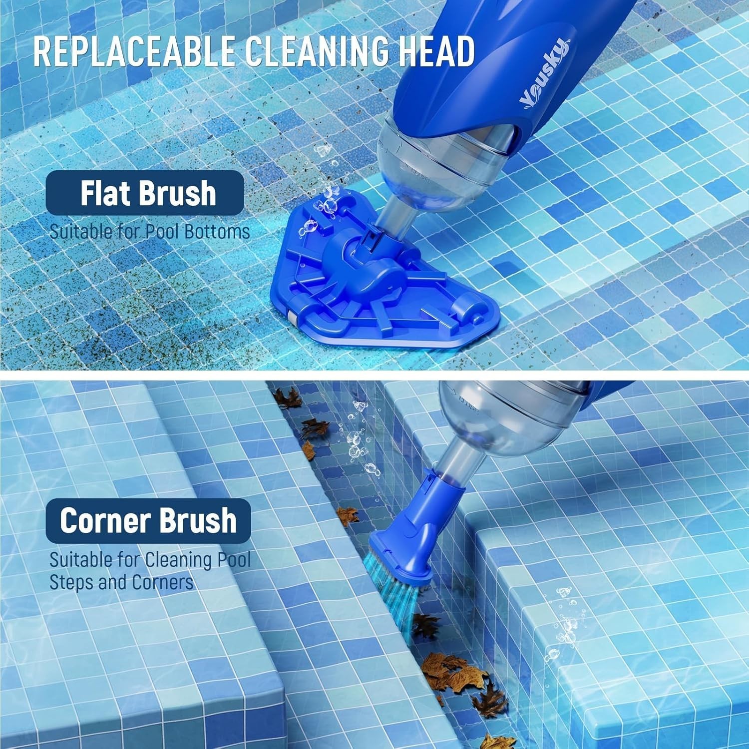 2025 Upgraded Handheld Pool Vacuum Cleaner for above Ground & Inground Pools – C