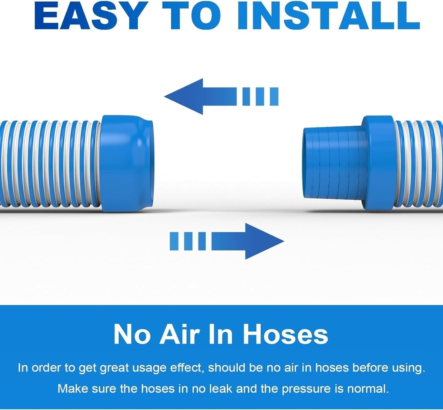 Pool Vacuum Hose 26 Feet (8 X 40 Inch), 1.5 Inch Cuffs, Compatible with Most Ing