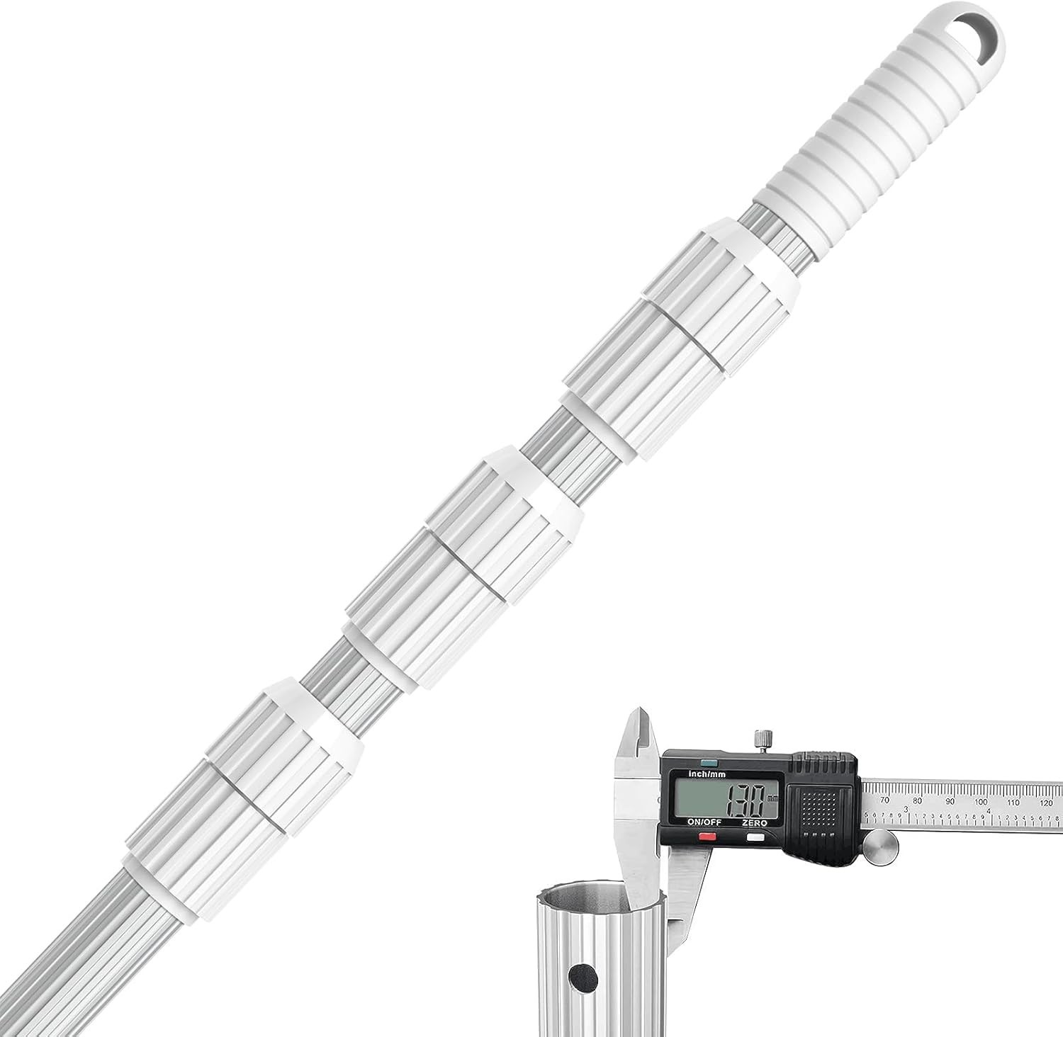 Heavy Duty 16.5ft Telescopic Pool Cleaning Pole – Adjustable Aluminum Design