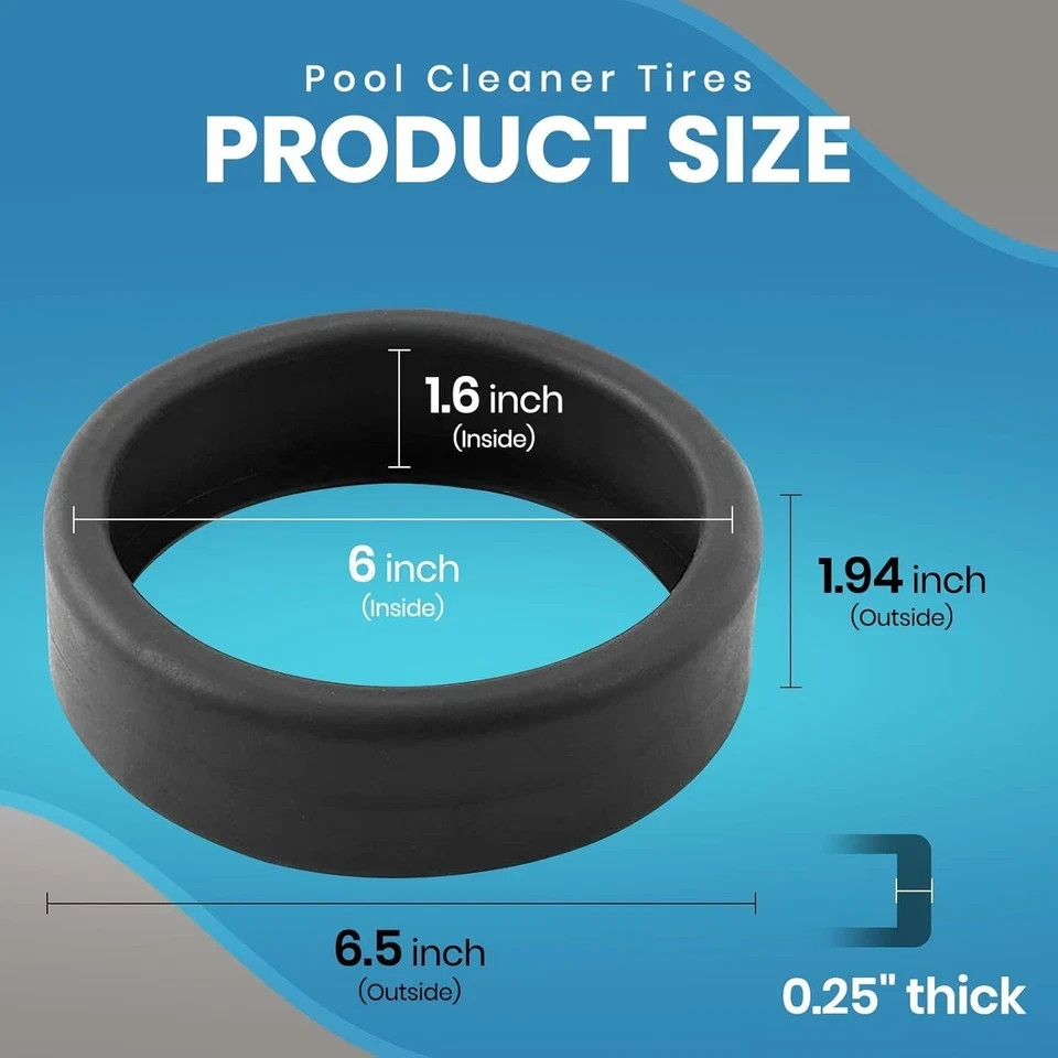 3-Pack Pool Cleaner Tires 48-232 for Polaris 3900/480 Sport, P39, Black Max