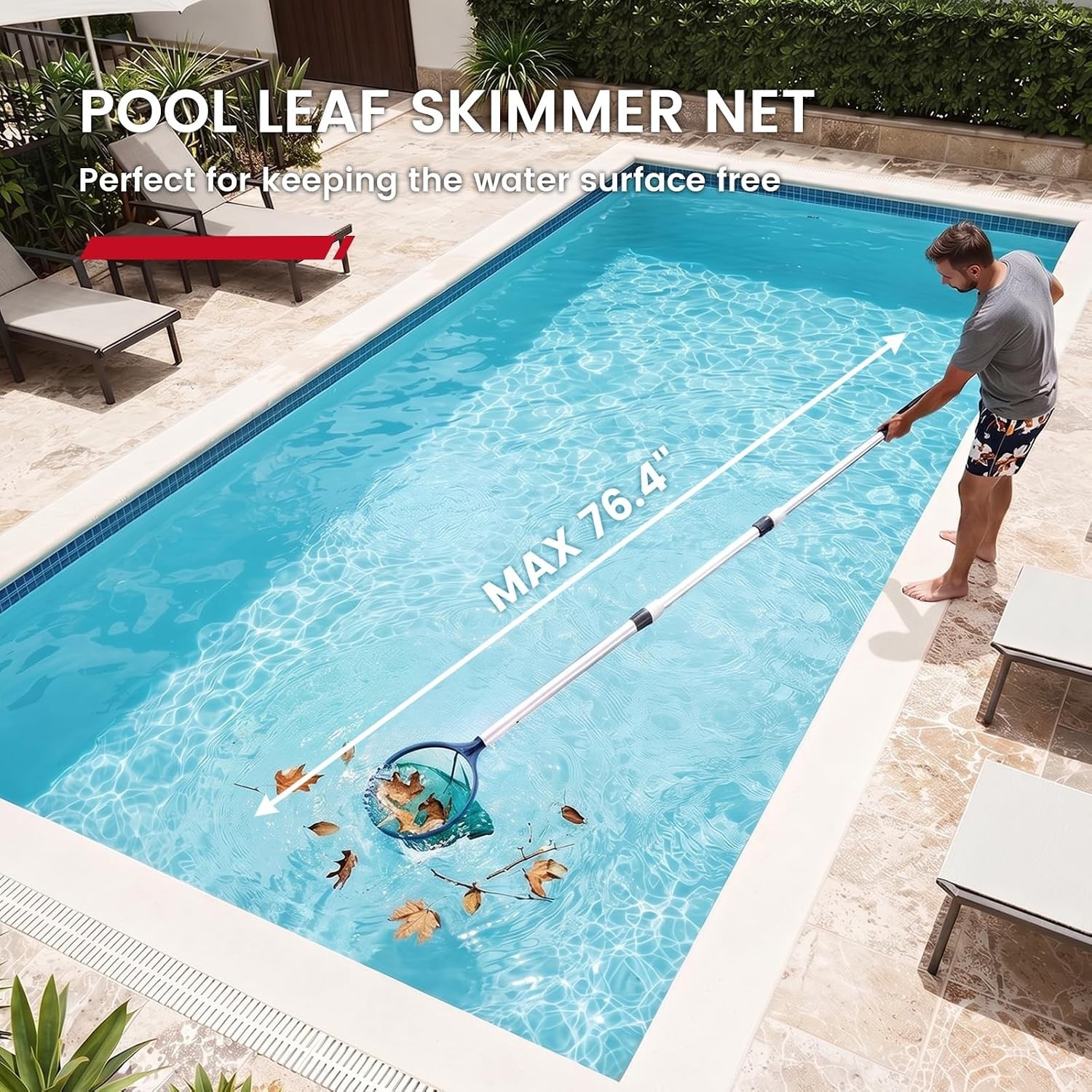 Cordless Pool Vacuum 18.5 Gpm 80 Min 76.8 Inch Pole Enhulk Pc40
