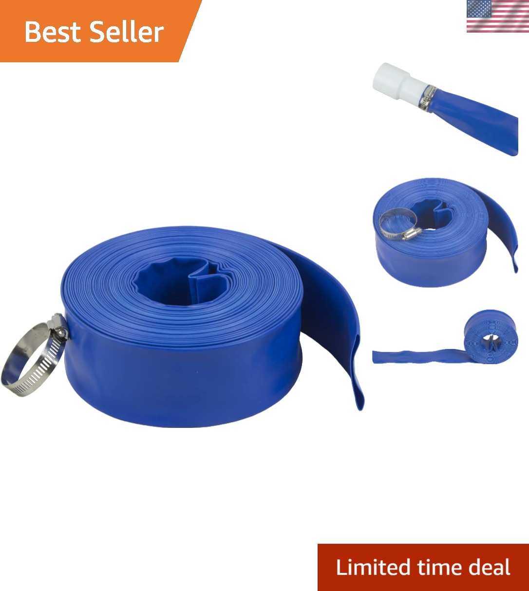 Weather-Resistant 2-Inch x 50-Feet Pool Backwash Hose for Reliable Disposal
