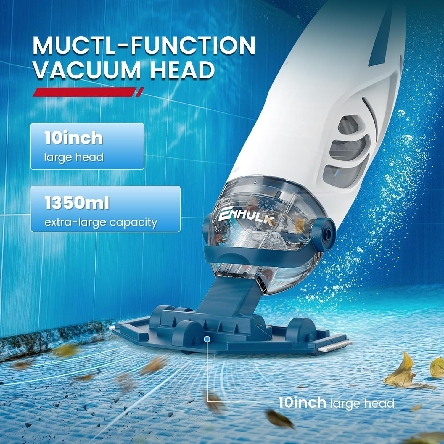 Rechargeable PC68 Pro Pool Vacuum – 1 Hour Runtime, Powerful Suction for Pools