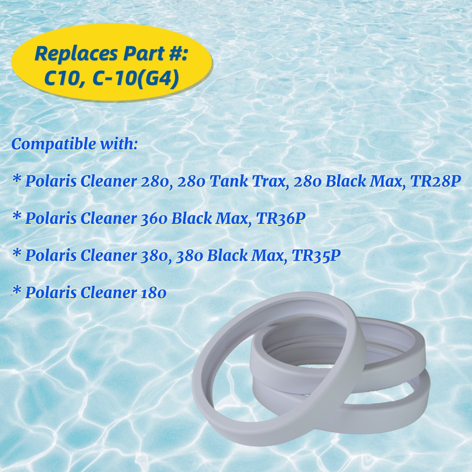 Pool Cleaner Tire C10 C-10 For Zodiac Polaris 180 280 360 380 Pool Cleaner 3-PK