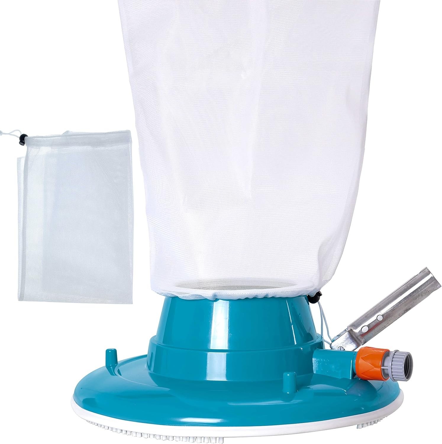 Professional 15in Pool Vacuum Leaf Terminator With Debris Bags & Rotating Wheels