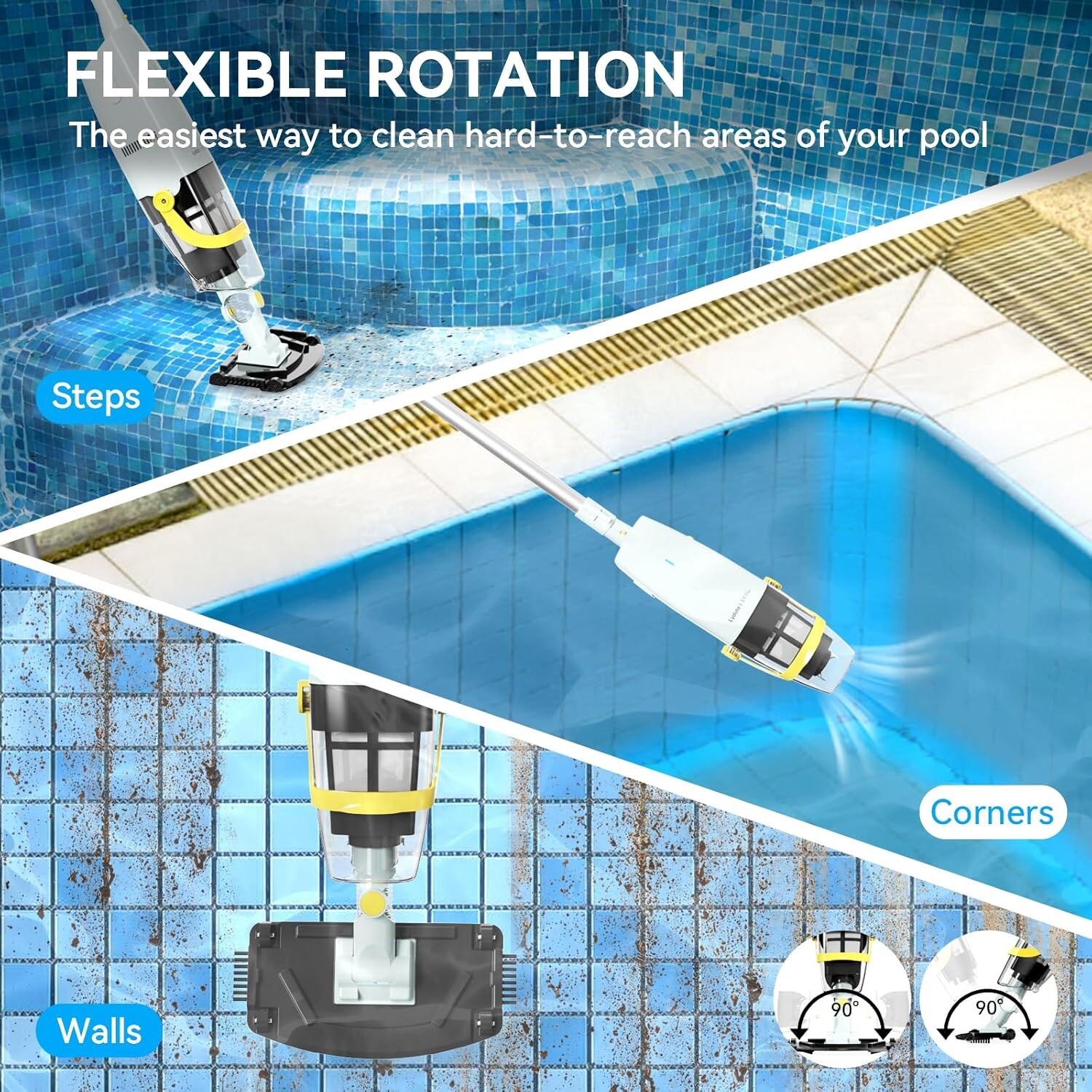 NEW IN BOX Lydsto Handheld Pool Vacuum with Telescopic Pole, Cordless