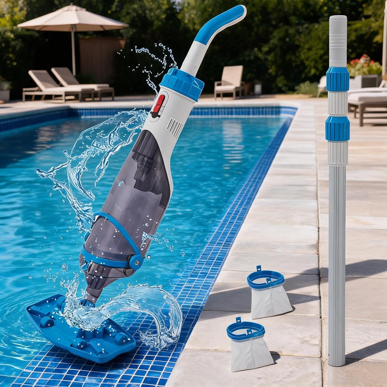 Handheld Sewage Pump 1.5 HP Submersible Utility Pump w/ LED Light & Square Base