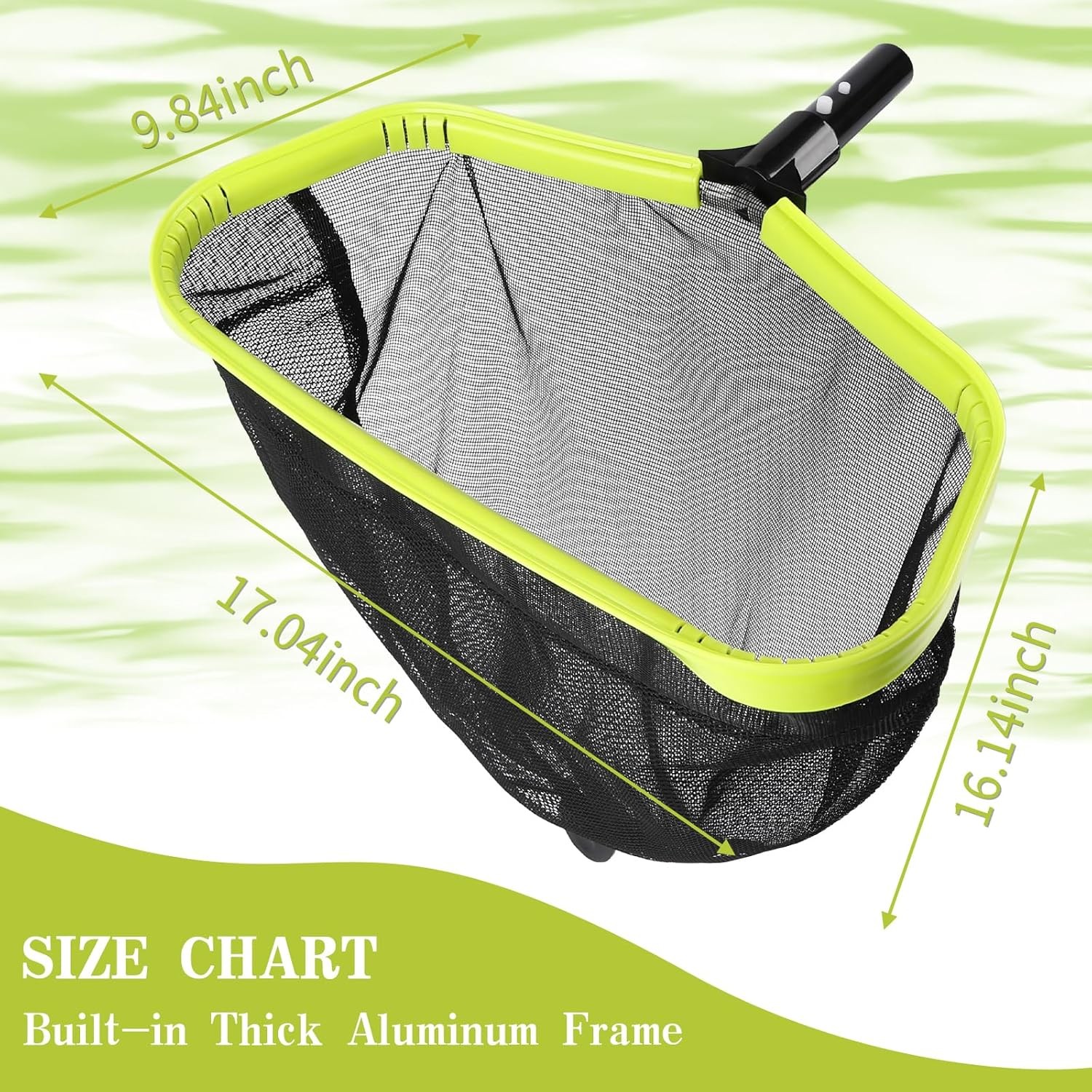 Double-Layer Deep Bag Pool Skimmer Net with Reinforced Frame – Fine Mesh Pool Le