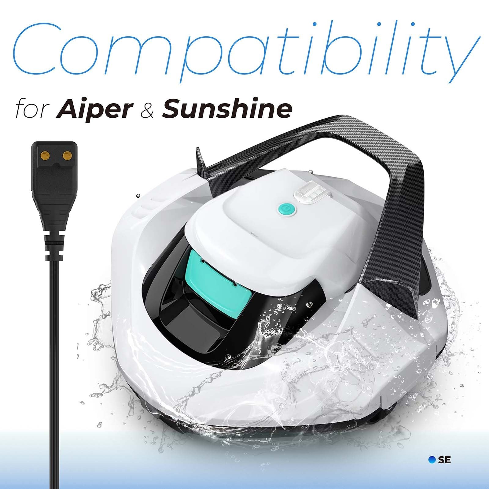 ANTOBLE 12.6V Charger Compatible with Aiper Seagull 1000 600 Smart Pool Black