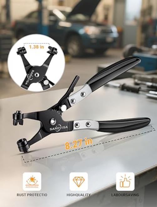 Hose Clamp Pliers, Heavy Duty Hose Clamp Tool with Locking Gear ＆ Black Non
