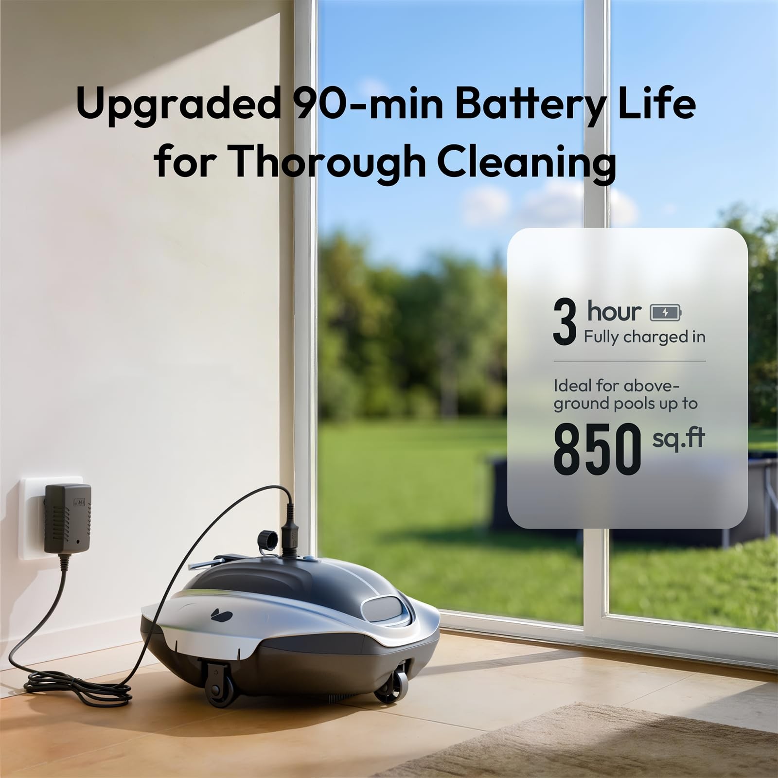 BUBLUE Bubot 300P Robotic Pool Vacuum Powerful Suction for Above Ground Pools