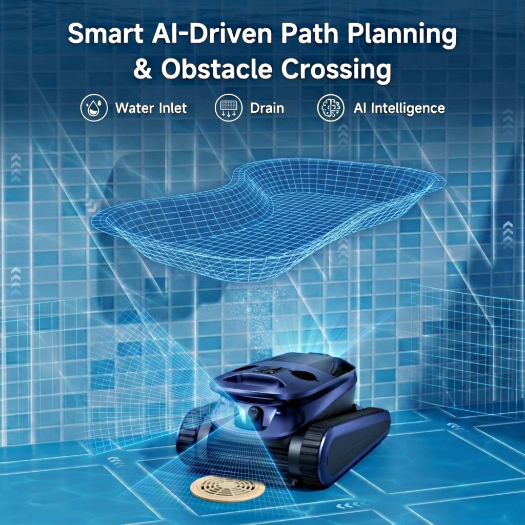 SAT 40 Cordless Pool Cleaner Robot for Inground Pools with AI Camera Pool Vacumm