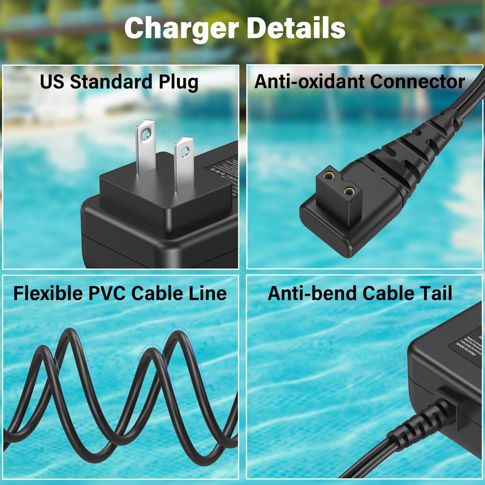 12.6V 1A Pool Vacuum Charger Fit for Aiper Seagull 600 SE 800 Cordless Roboti…
