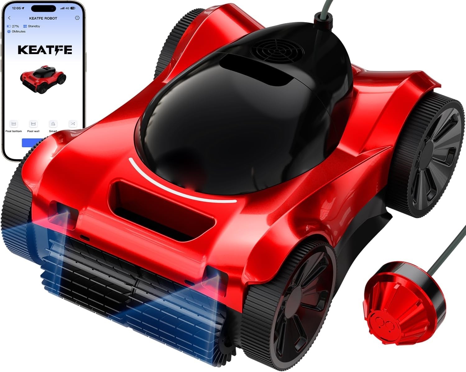 FL-01 Robotic Pool Cleaner Wall Waterline Vacuum App Control 8Hr Runtime