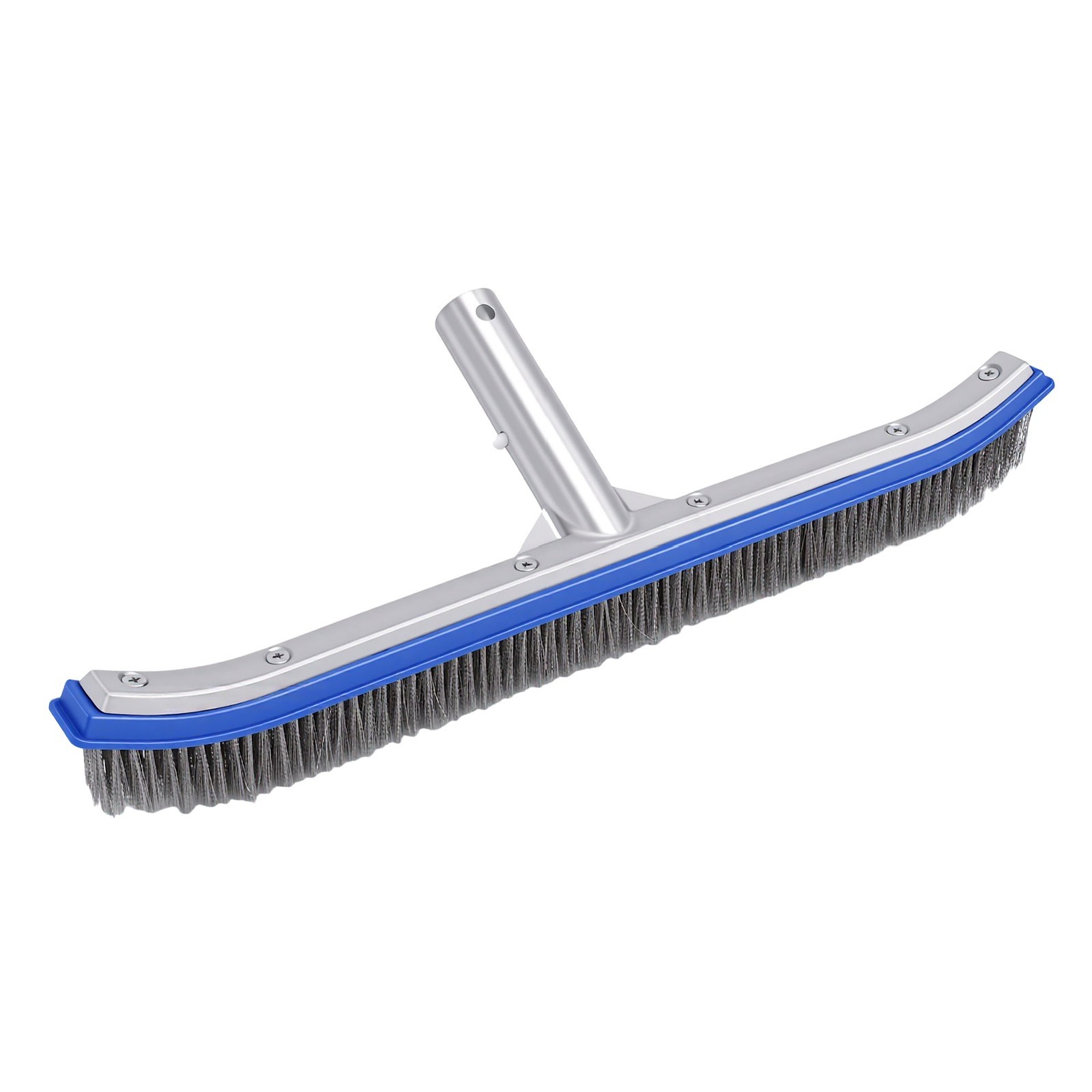 18 Inch Wide Pool Brush Head Curved Ends Nylon Stainless Steel Wire Heavy Du NEW