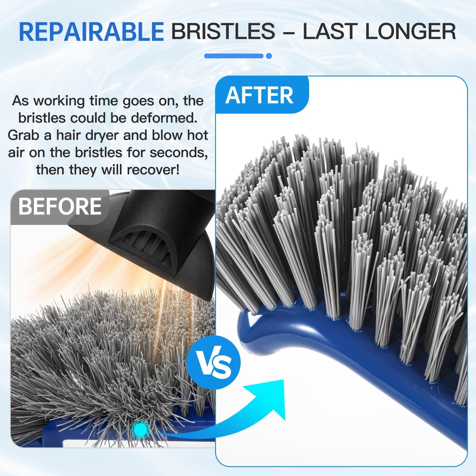 Pool Brush Head, Scrub with Premium Nylon 3x3x17 inches, Blue