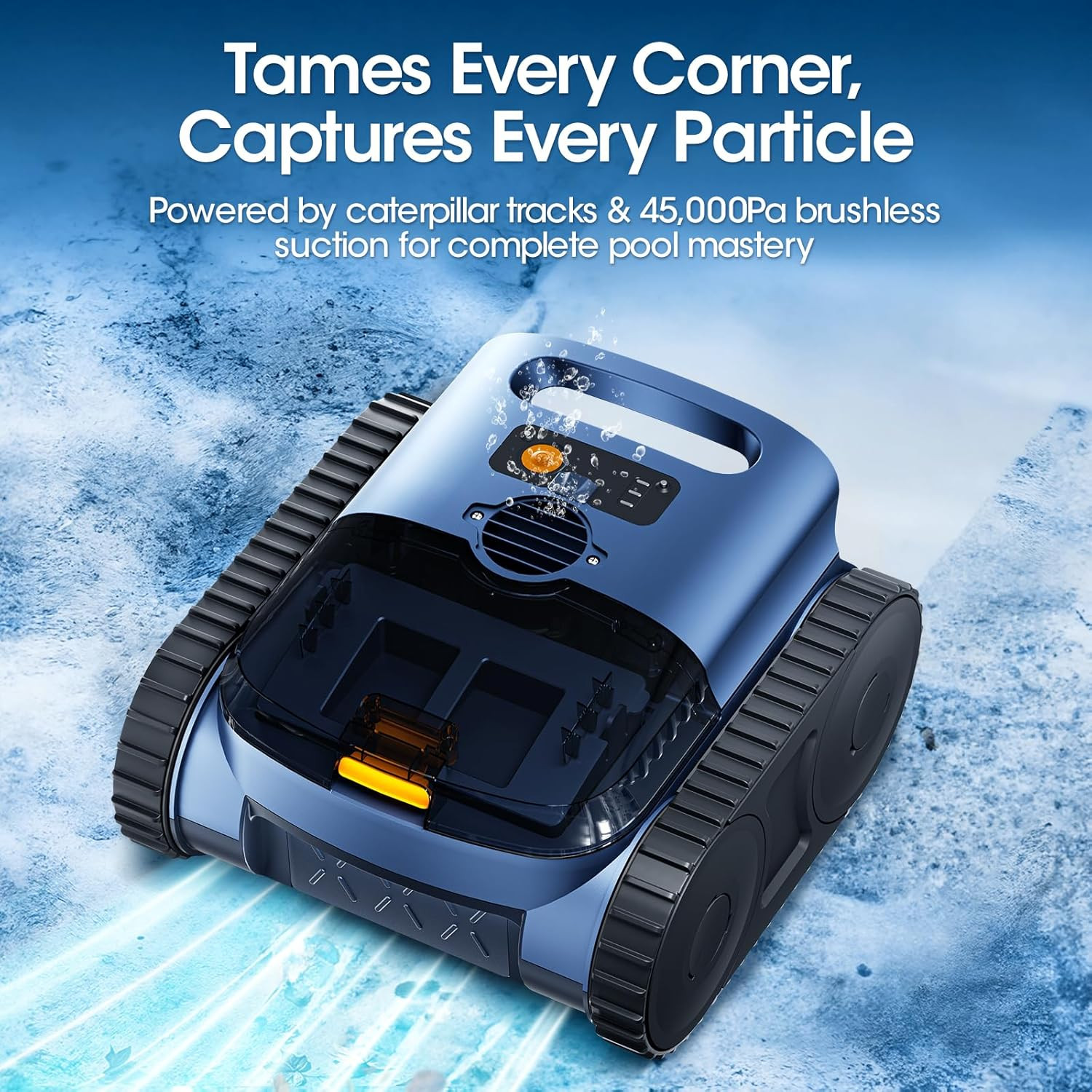 Cordless Robotic Pool Vacuum with Smarter Navigation & Track Drive, Dual 180W Br