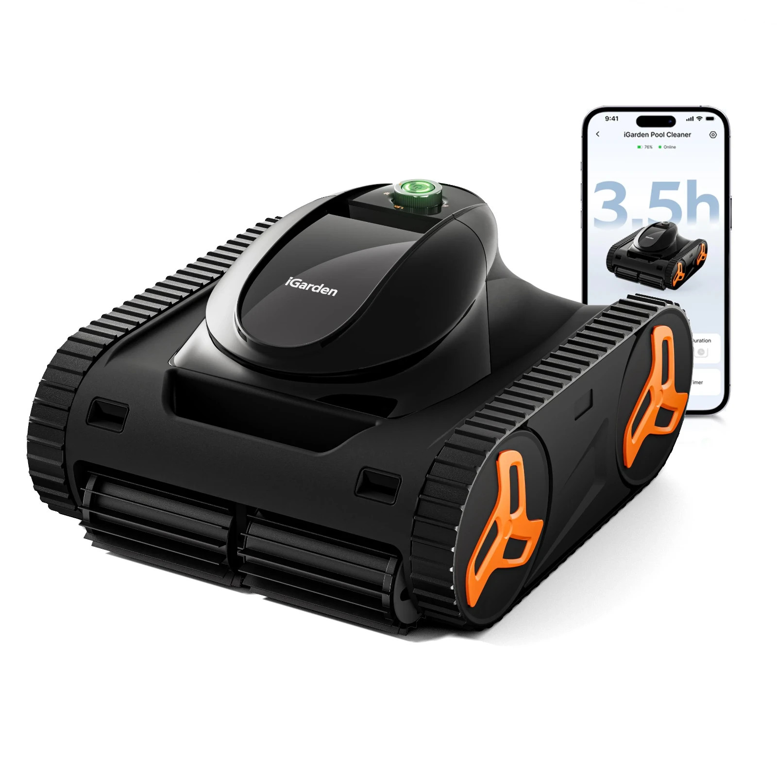 iGARDEN Cordless Pool Cleaner Robot 3.5H Runtime Automatic Pool Vacuum