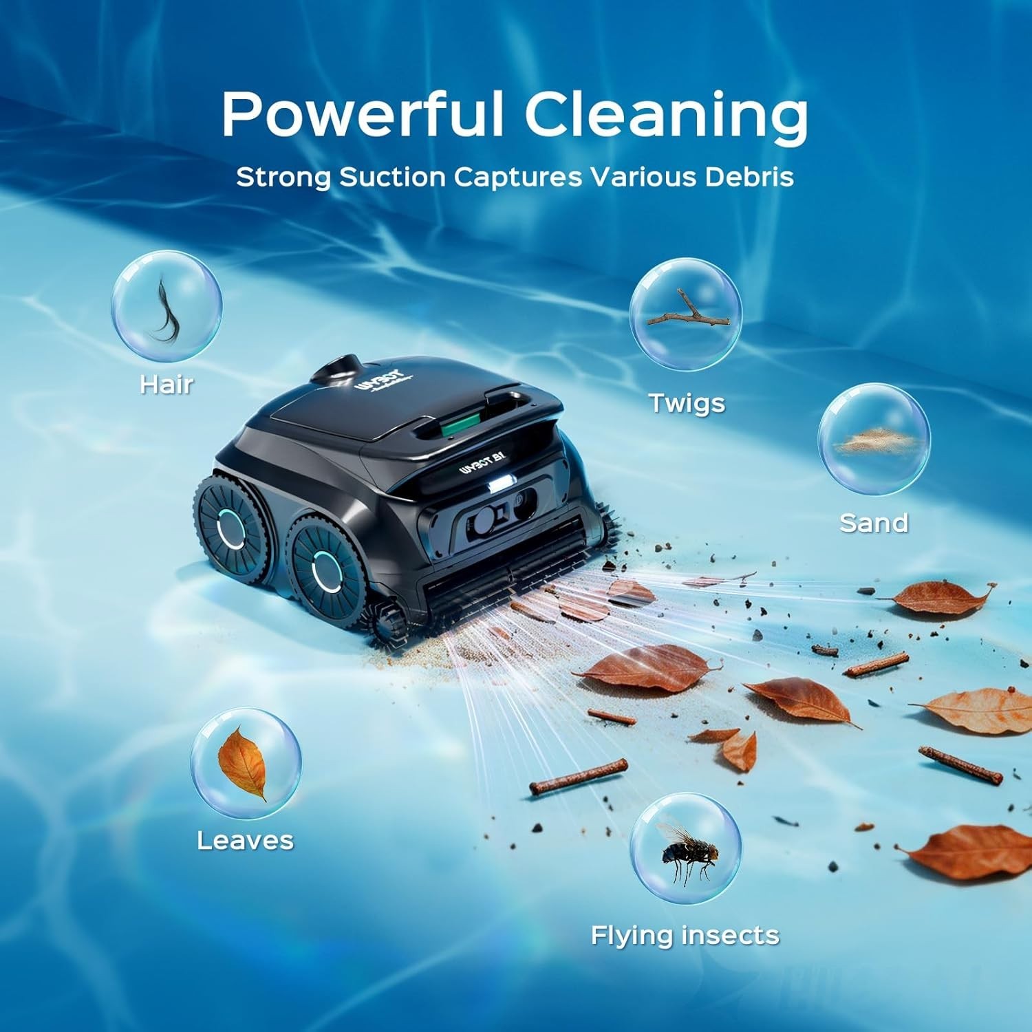 WYBOT B1 Cordless Robotic Pool Vacuum Inground App Navigation Gray 2026 NEW
