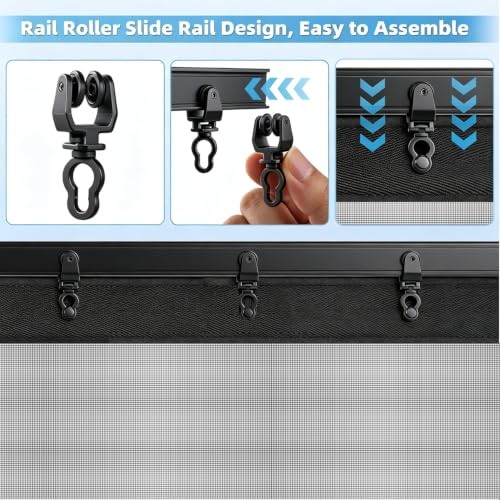 Sliding Garage Screen Doors for 2 Car Garage – 16x7FT | Fiberglass Mesh Garage