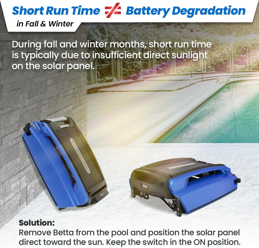 Betta SE Solar Powered Automatic Robotic Pool Surface Skimmer Cleaner with 24/7