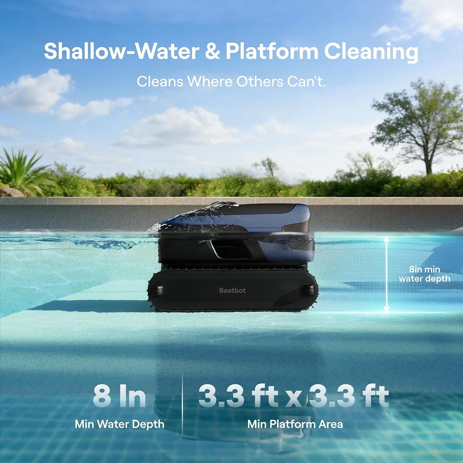 Beatbot Sora 70 Pool Vacuum Robot Top-to-Bottom Robotic Cleaning Smart Parking