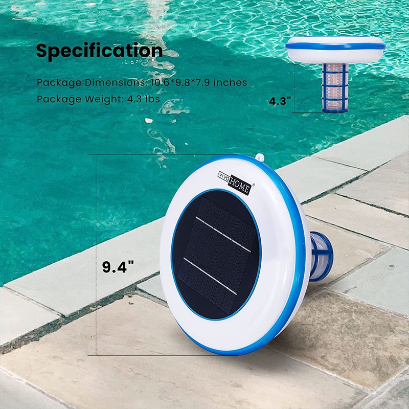 Solar powered Pool Ionizer Algae Killer Reduces Chlorine Covers Up to 35,000 Gal