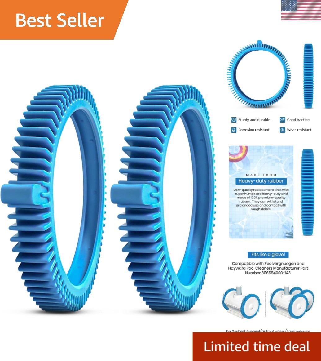 Replacement Tires 2-Pack with Super Hump – Fits Poolvergnuegen & Hayward
