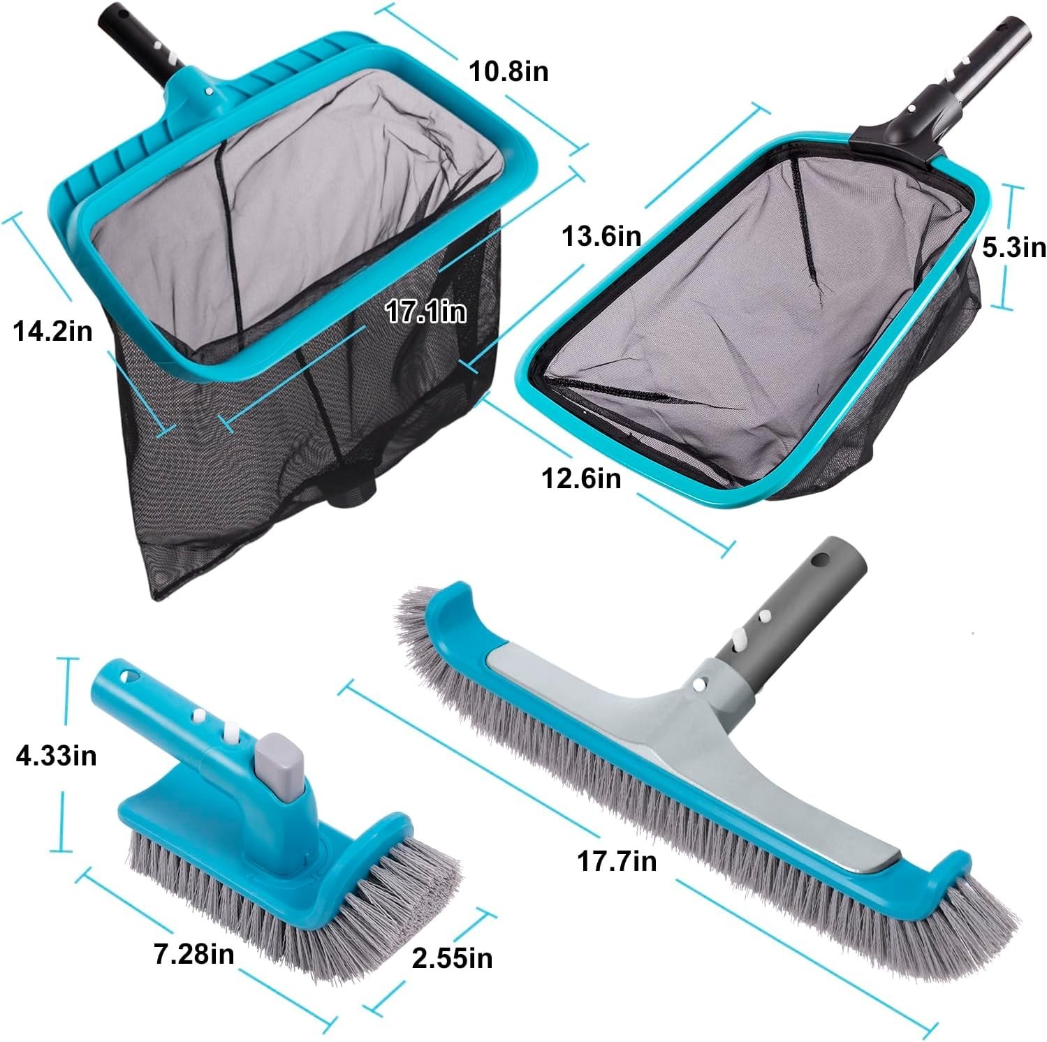 Versatile 4-Piece Pool Care Set – Perfect for Inground & Above Ground Pools