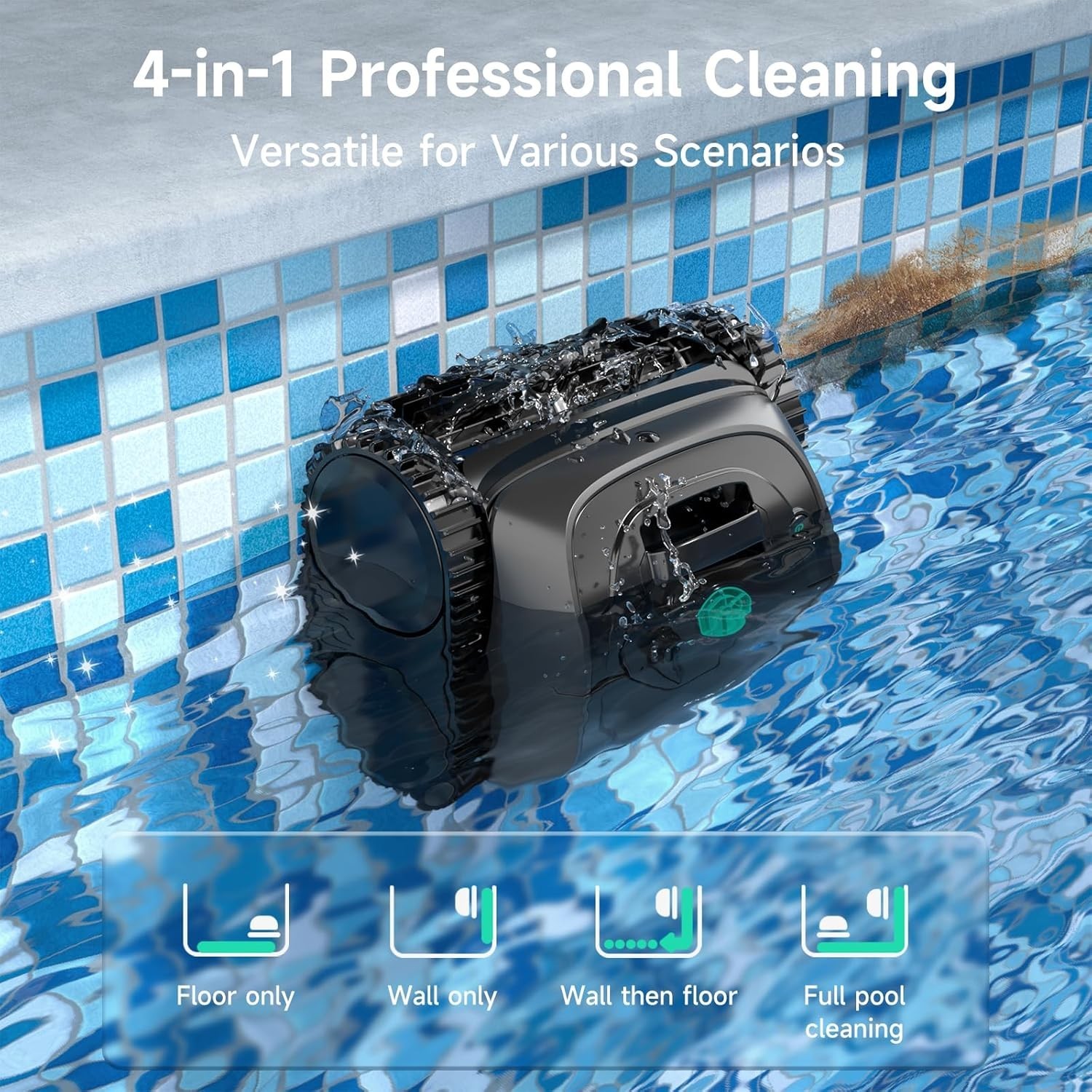 Wybot C1 Pool Cleaner Wall Climb Cordless Robotic Pool Robot In-Ground Pools NEW