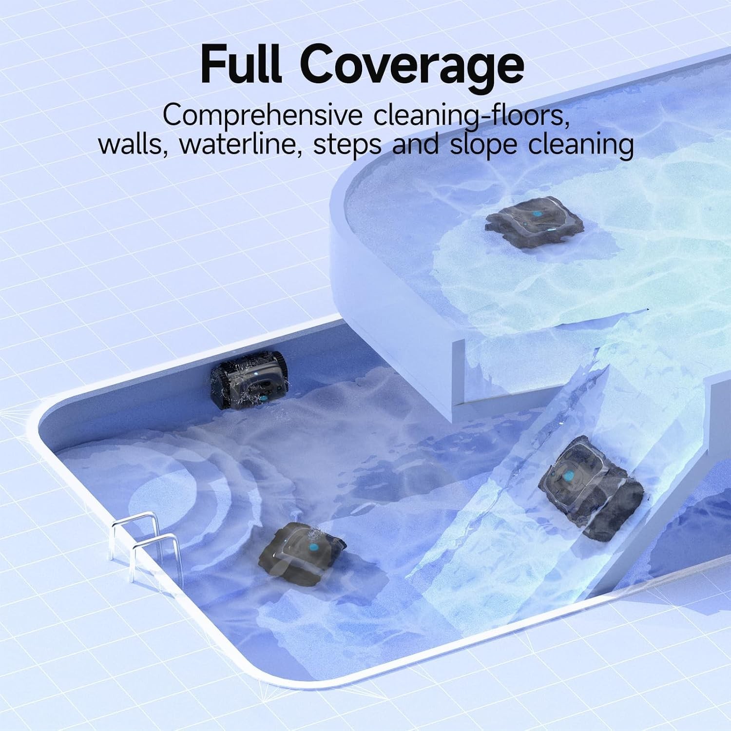 WYBOT C1 Pool Cleaner Wall Climb Cordless Robotic Pool Robot In-Ground Pools