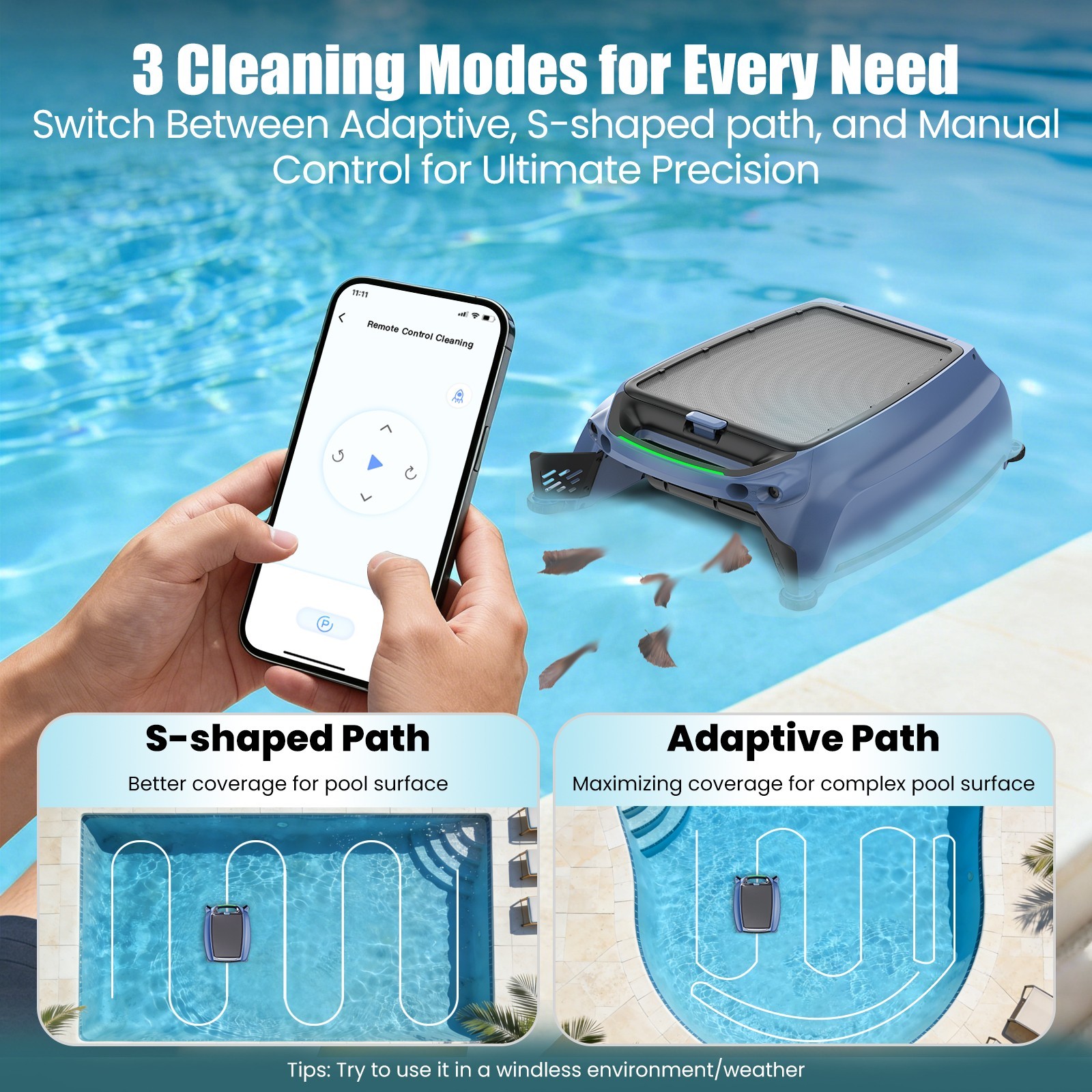 AIRROBO SP200 Solar Powered Pool Skimmer Surface Pool Cleaner Robot Vacuum APP