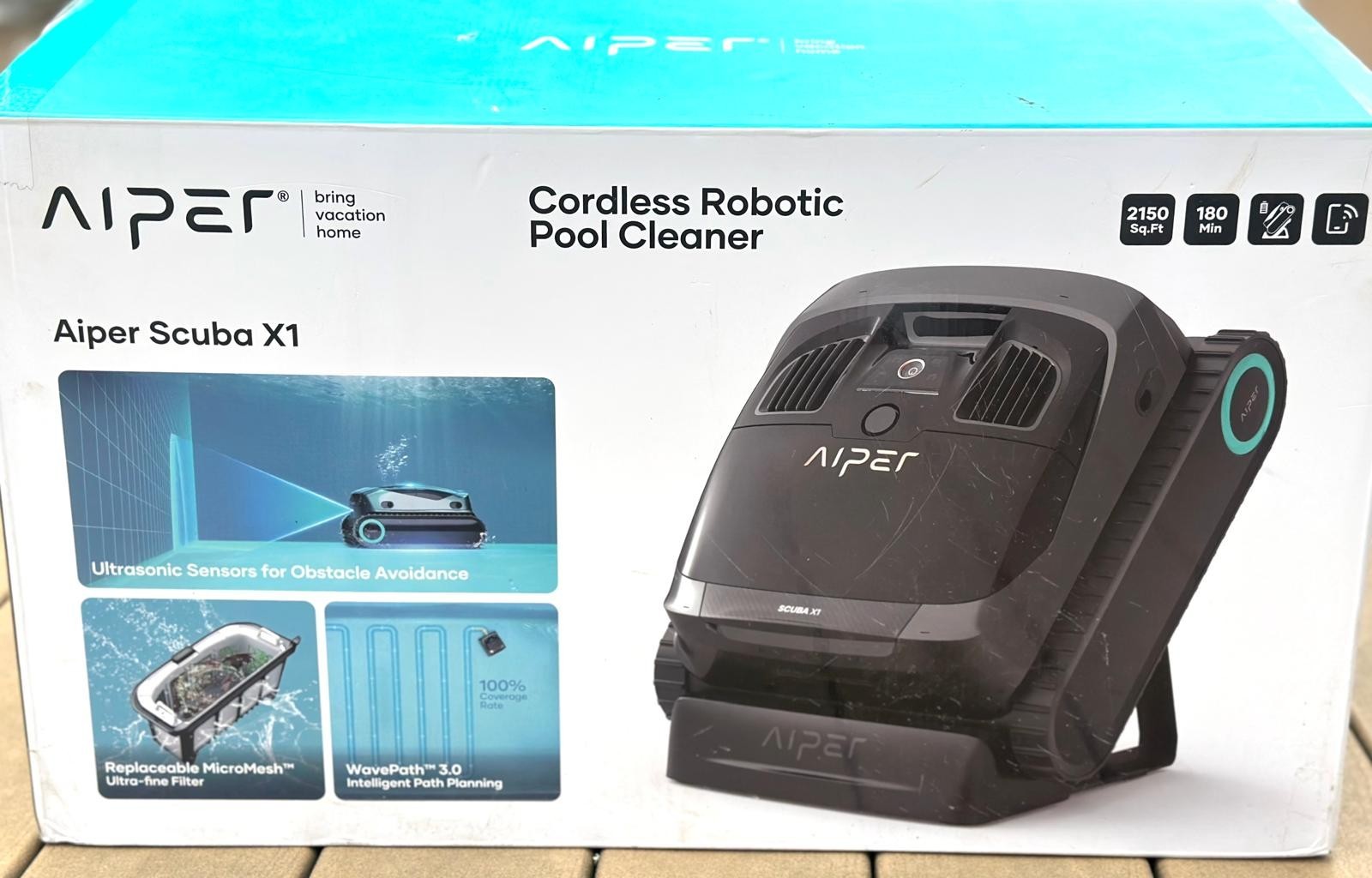 AIPER Scuba X1 Cordless Robotic Pool Cleaner 6600 GPH High-Power Suction NEW