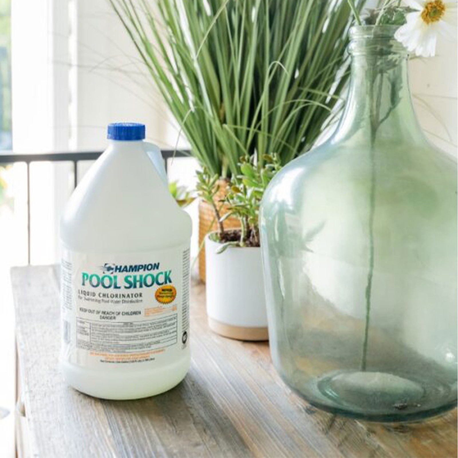 Champion Pool Shock Liquid Chlorinator for Pool Water Disinfection (4 Pack)