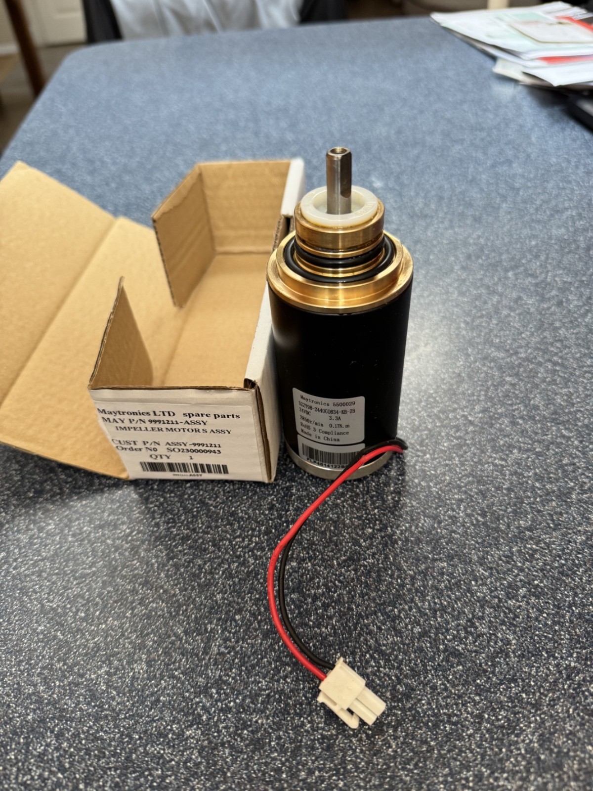 TESTED Unused Maytronics Impeller Pump Motor 5500029 24VDC 2850 RPM